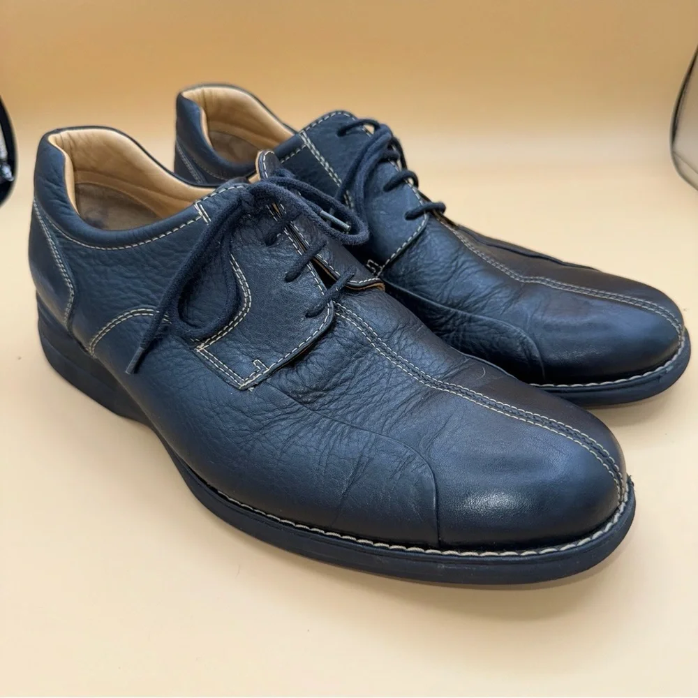 Johnston & Murphy Shuler Black Pebbled Leather Oxford Shoes‎ Men’s Size 12, EUC